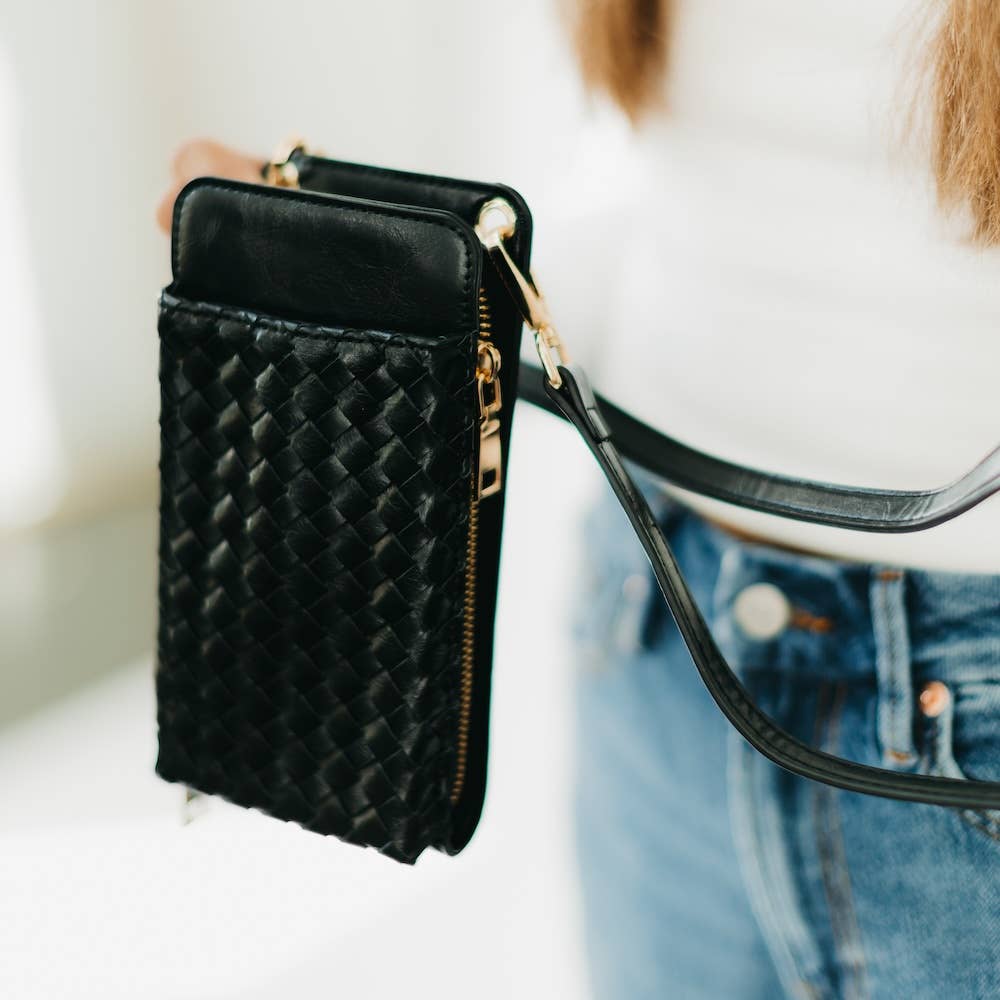 Woven Double Duty Phone Bag : Woven Brown