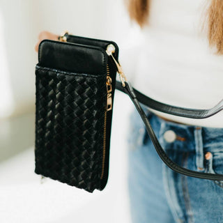 Woven Double Duty Phone Bag : Woven Brown