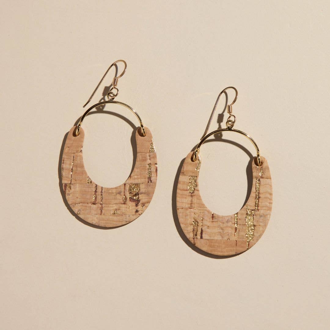 Gold Cork Nadia Earrings