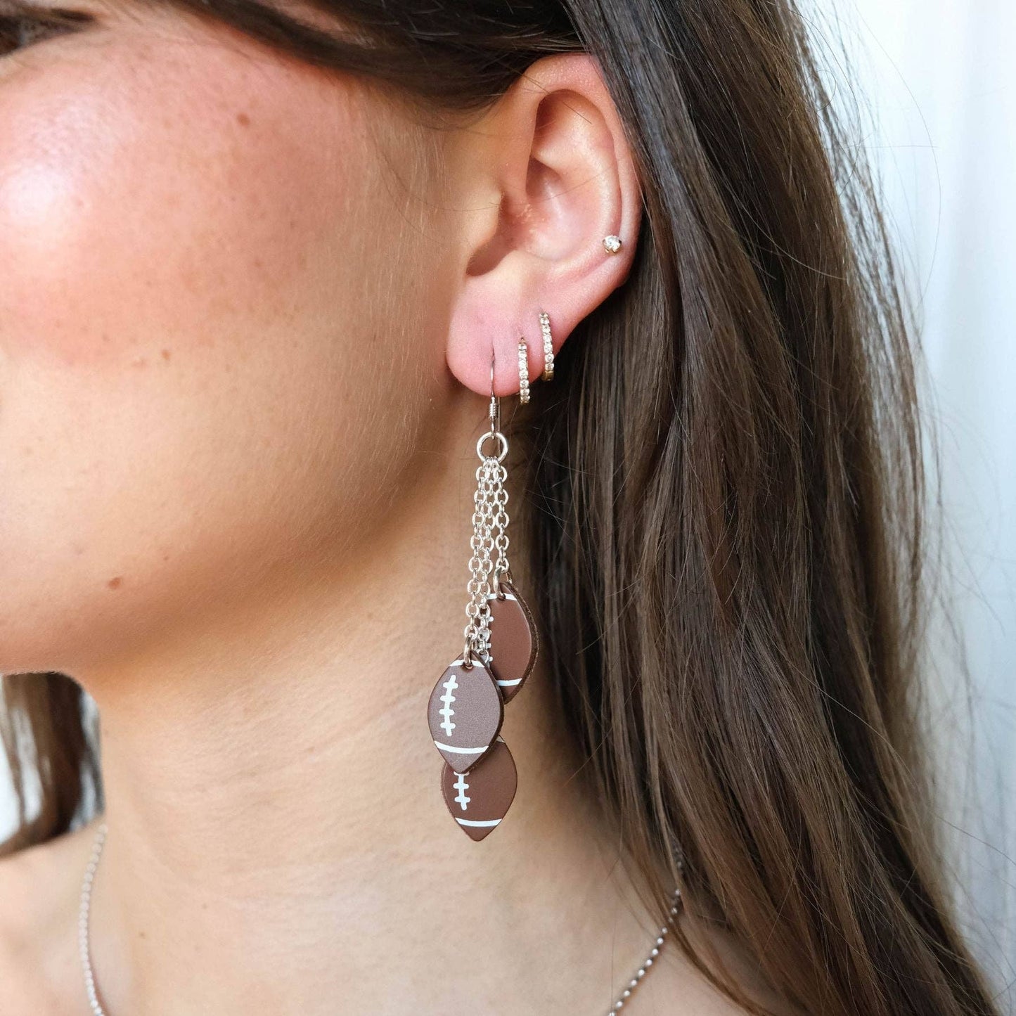 Touchdown Football Earrings: Gold