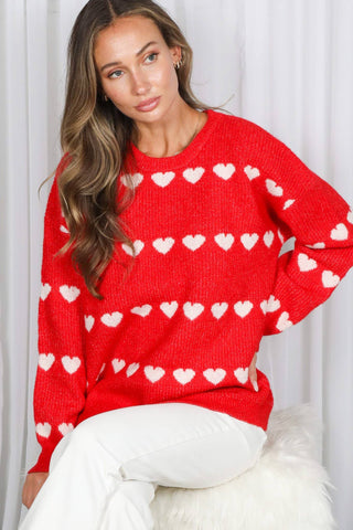 Sweet Hearts Sweater: Pink