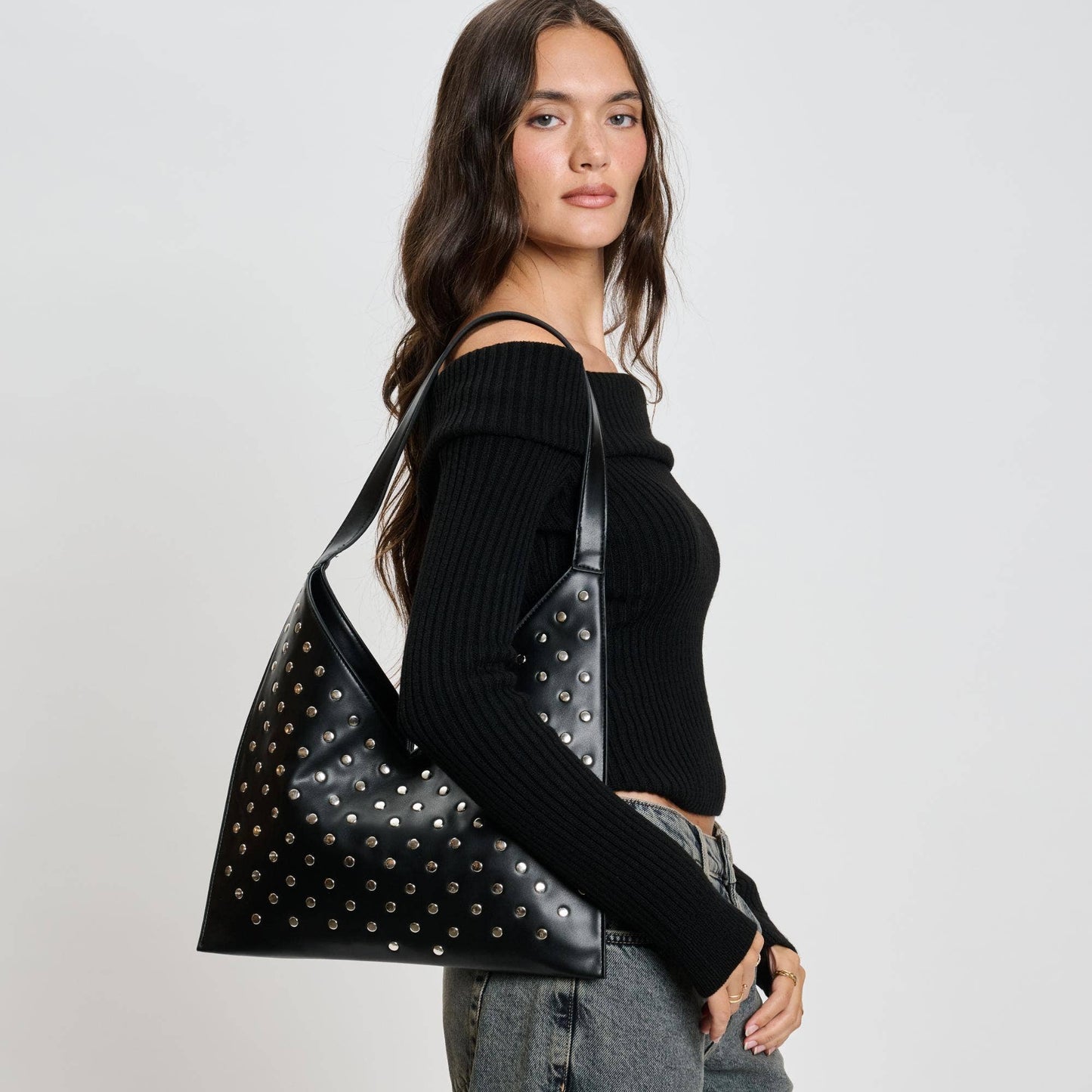 Tori Studded Hobo: Chocolate