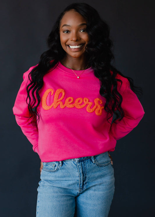 Cheers Sweatshirt: Bright Pink