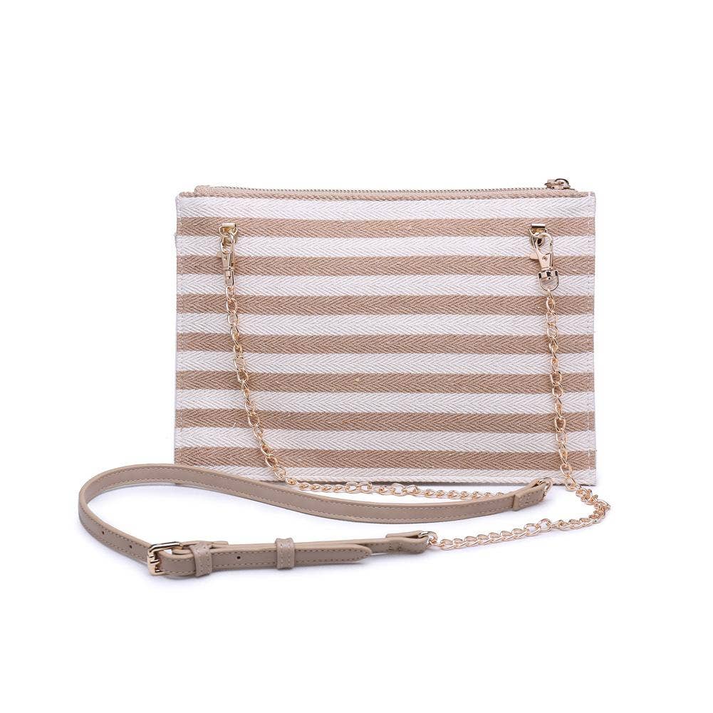 Barcelona Striped Fabric Crossbody: Black