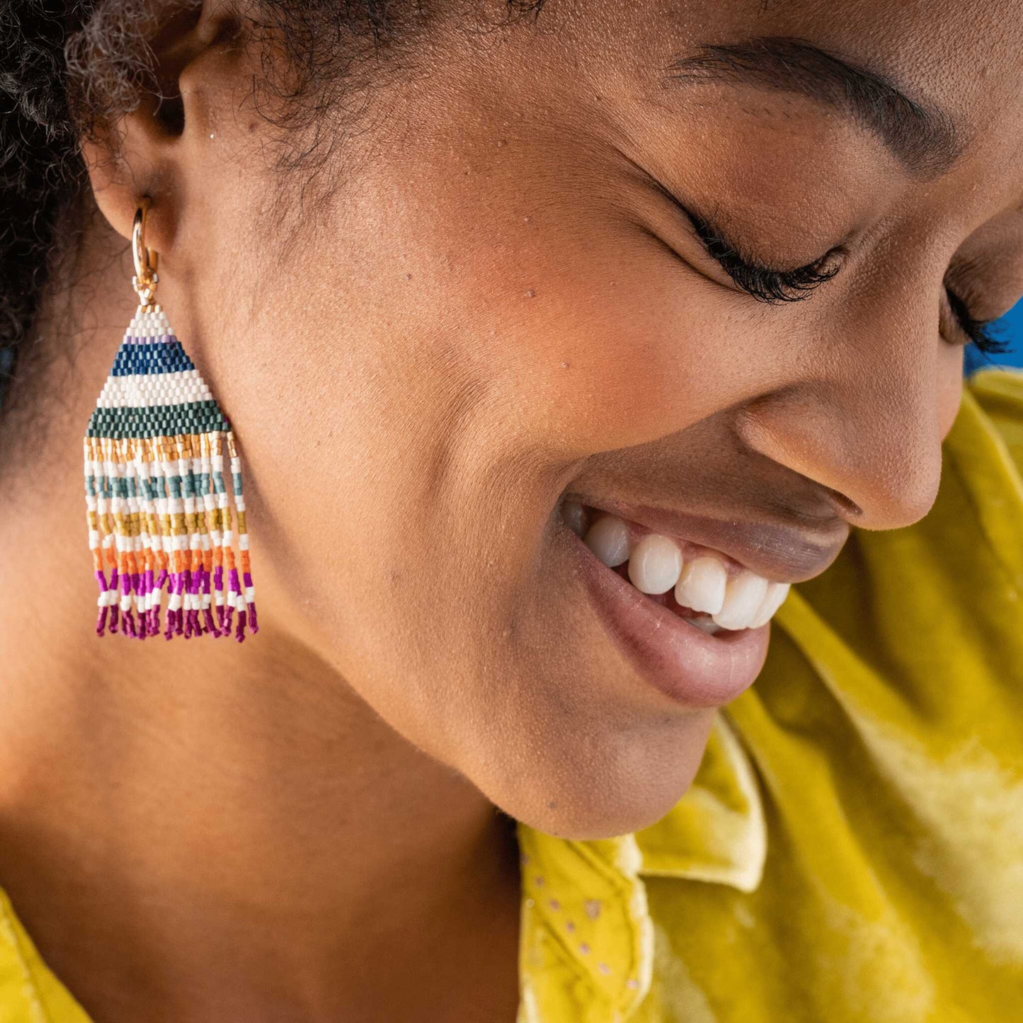 James Mini Gold Beaded Earrings