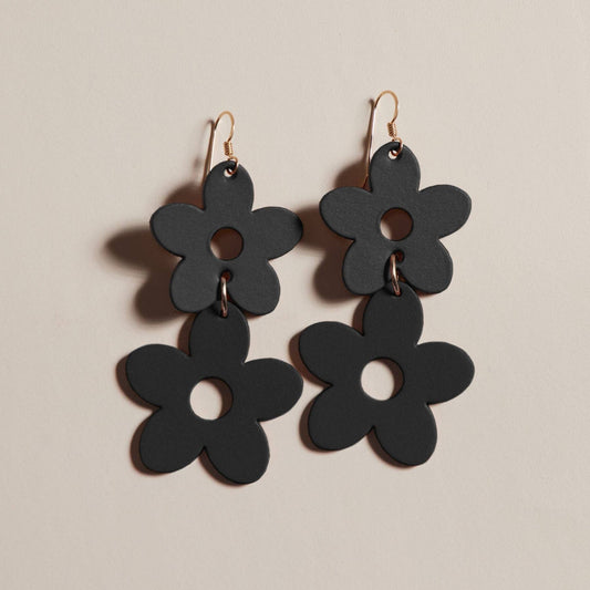 Black Posy Earrings