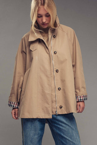 Nicolette Modern A-Line Trench Jacket