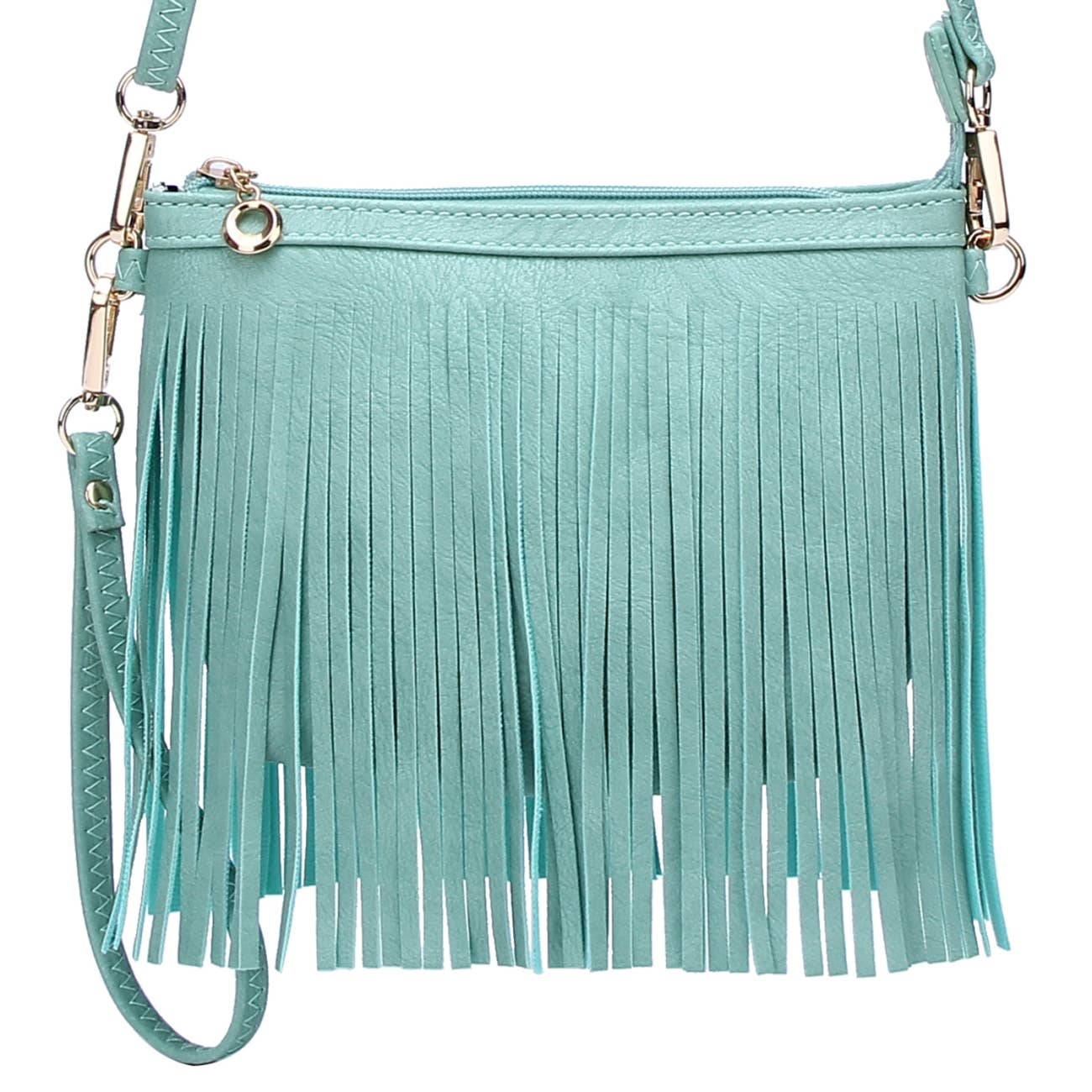 CROSSBODY FRINGE BAG: Fuchsia