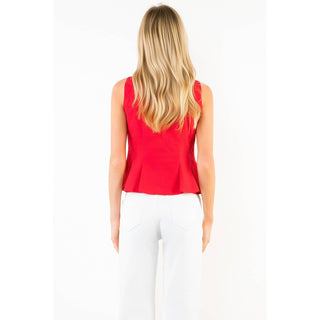 Sleeveless Peplum Top: YELLOW / XS-S-M-L(1-2-2-1)