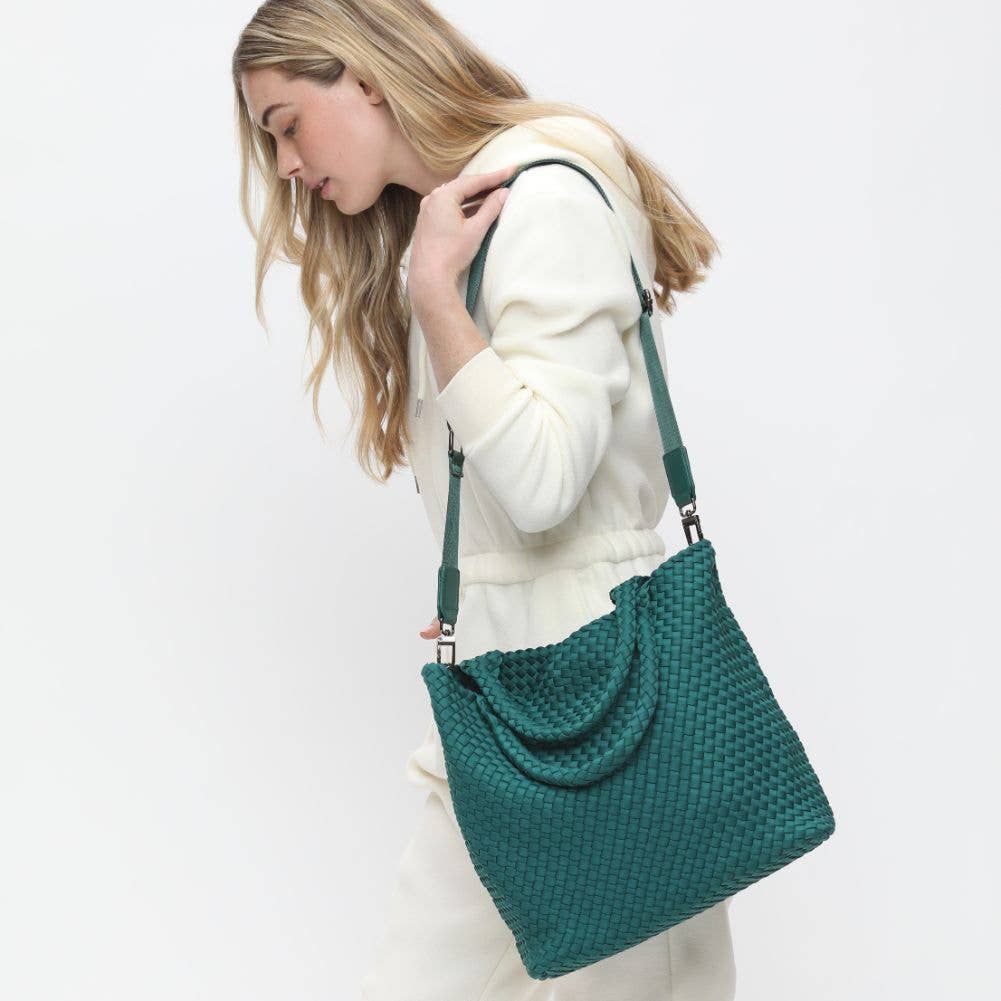 Sky's The Limit - Medium Woven Neoprene Tote: Cream