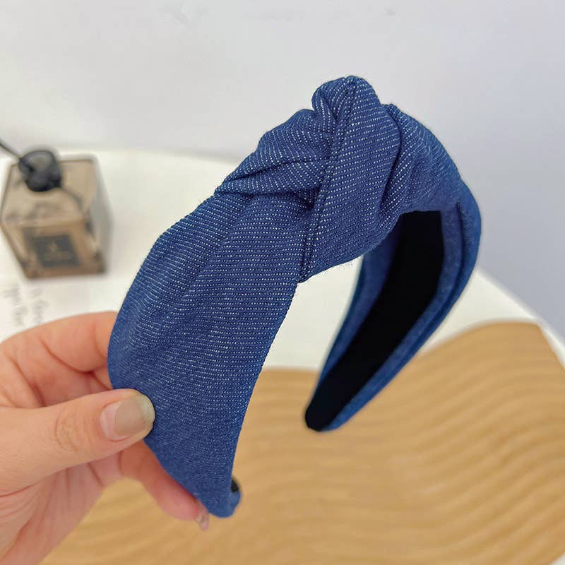 Denim Knot Headband : Dark Denim