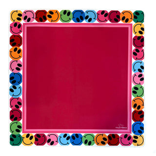 Margo Rebecca Dark Pink Smiley Mahjong Mat