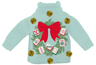 Mahjong Wreath Wine Sweater