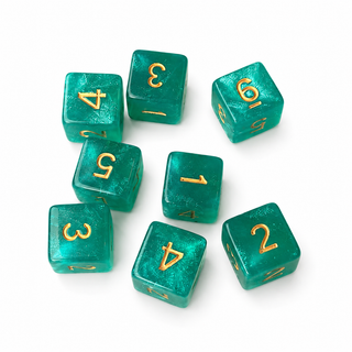Teal Pearl Mahjong Dice (Set of 2)