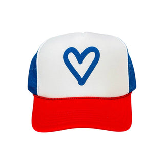 Heart Trucker Hat- Red/White/Blue