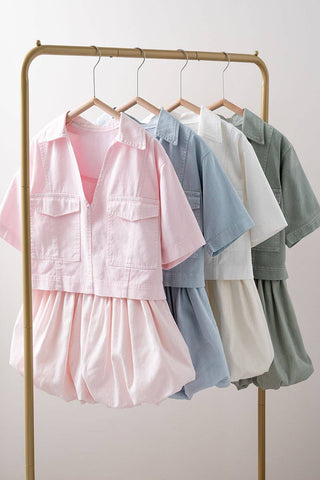 Pastel Collared Camp Shirt : ICE BLUE