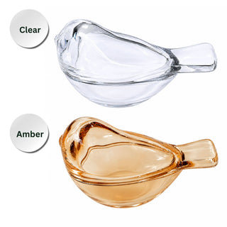 Glass Bird Dice Holder – Mahjong Game Accessory: Clear