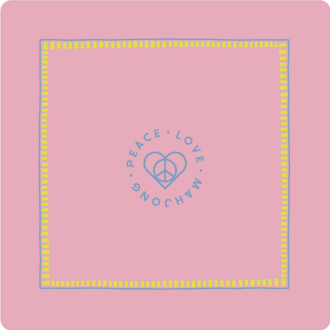 Mahjong Mat: Light Aqua with Yellow & Pink