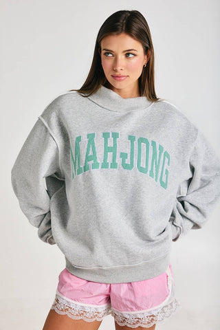 Mahjong Sweatshirt: Kelly Green/Gray