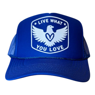 Heart of an Eagle Trucker: TAN - GOLD METALLIC
