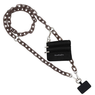 Clip & Go Crossbody Ice Chain Phone Accessory : Rainbow - Pink Pouch