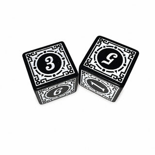 Black & White Paradise Mahjong Dice (Pair of 2)