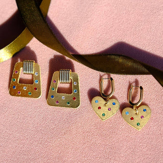 Vintage Gold Jeweled Avery Earrings