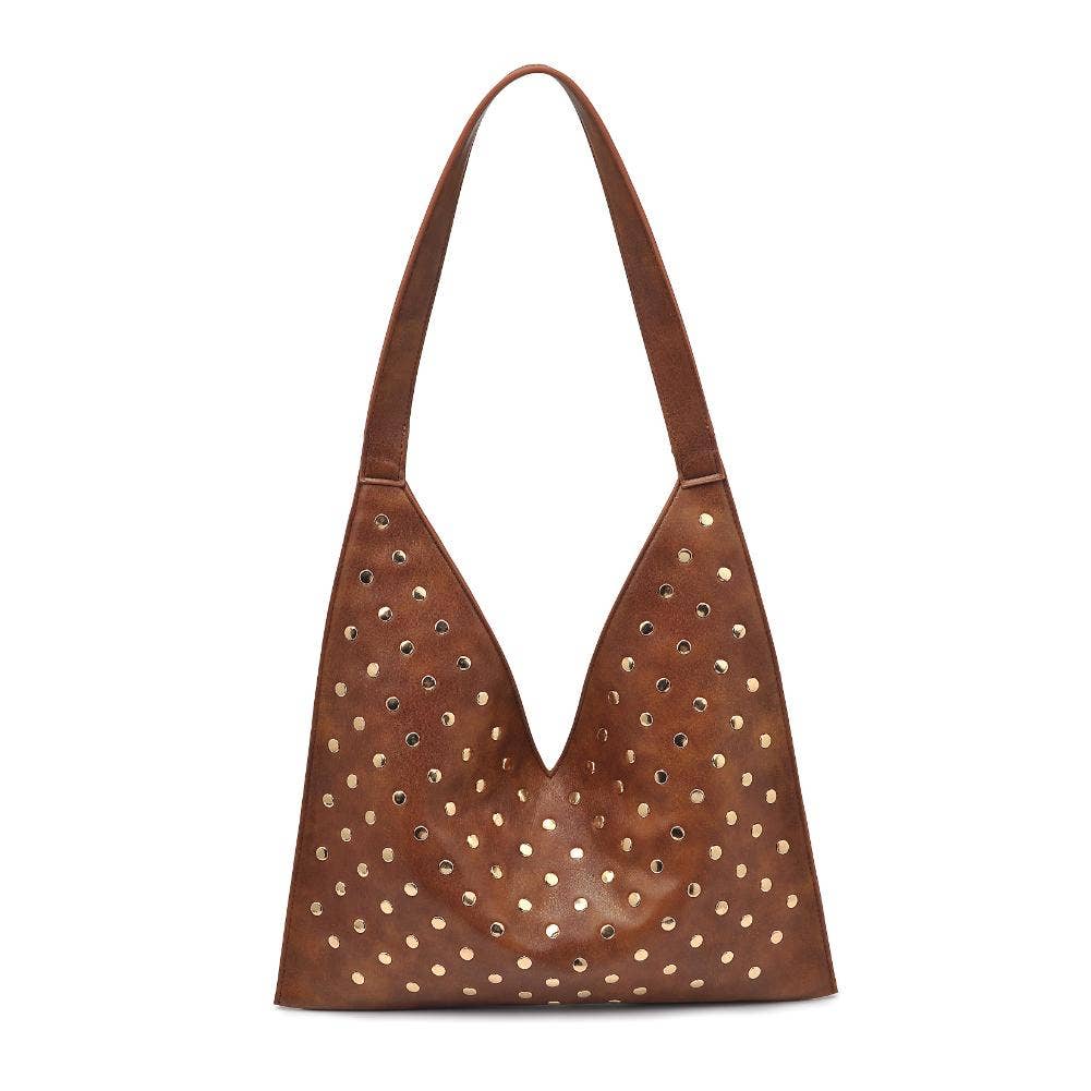 Tori Studded Hobo: Chocolate