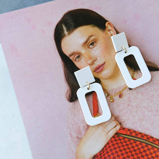 Logan Earrings: White