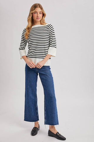 Rylan Boatneck Sweater: Navy