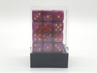 36ct 12mm D6 Dice Set: Pearl Drop - Lavender w/ Gold