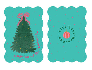 Holiday Tile Shufflers (Set of 2): Mahjin' Around the Christmas Tree - Aqua