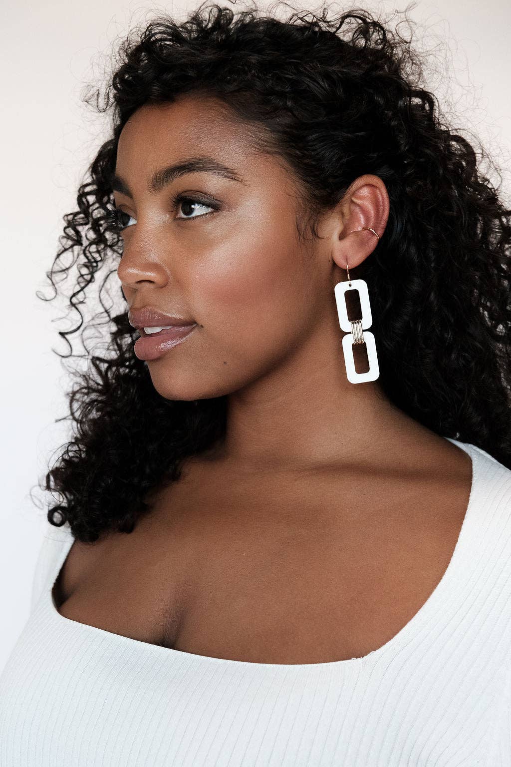 Blakely Earrings: White