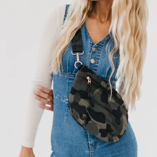 Jolie Puffer Belt Bag: Camo