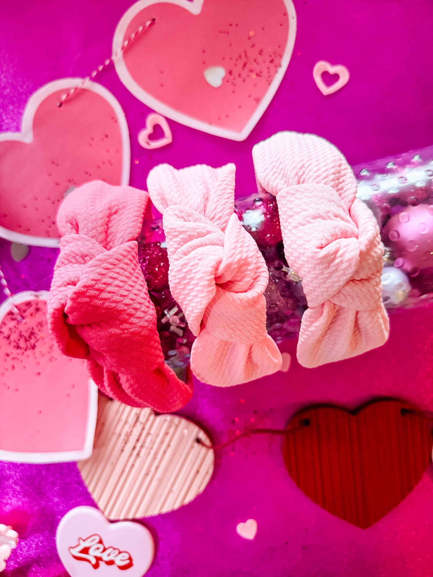 Crazy for Love Structured Headband •  Hot Pink