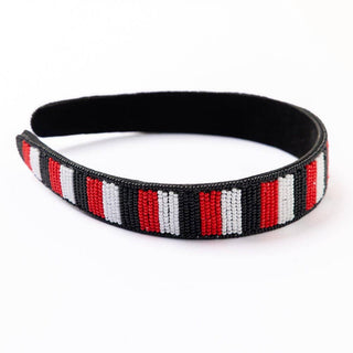 Game Day Striped Beaded Headband