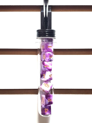 D6 8-Piece Dice Set - Vorpal - Purple & White w/ Gold