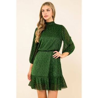 Cecille Metallic Mesh Dress