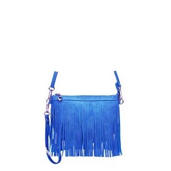 CROSSBODY FRINGE BAG: Fuchsia