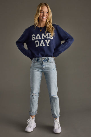 Game Day Sweater: Navy/White