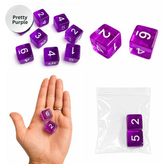 Colorful Jelly Translucent Mahjong Dice Gift Ready : Pretty Purple