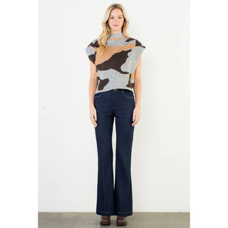 Stephanie Camo Knit Top