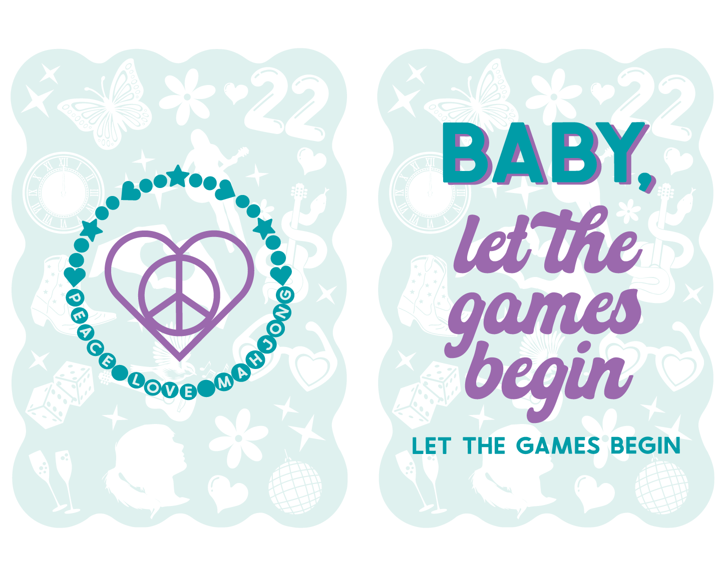 Mahjong Tile Shufflers (Set of 2): Hot Tips - Aqua