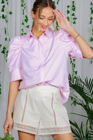 Valentina Striped Top: Lilac