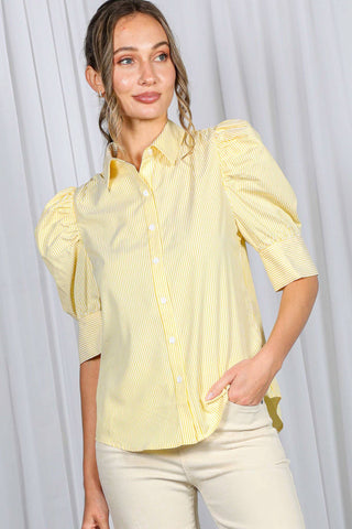 Valentina Striped Top: Lilac