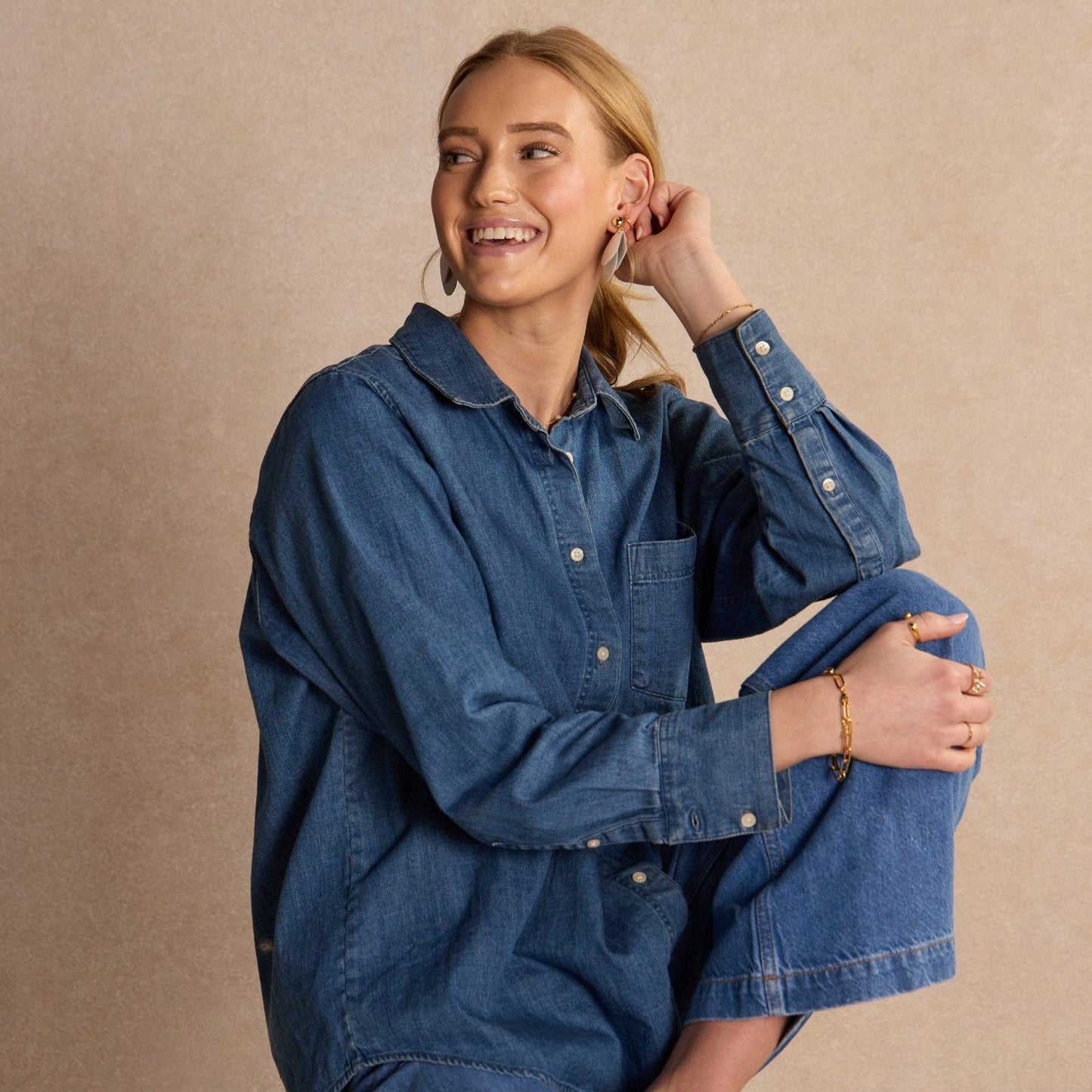 Weston Earrings: Cream