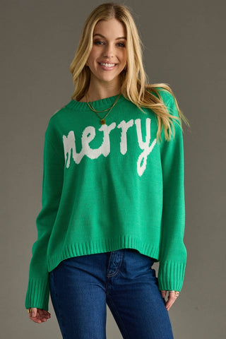 Merry Sweater: Green/White