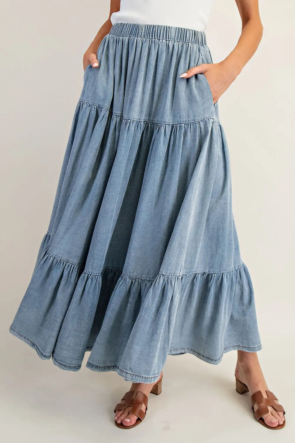 Snow Denim Skirt
