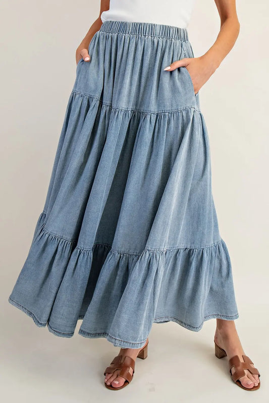 Snow Denim Skirt