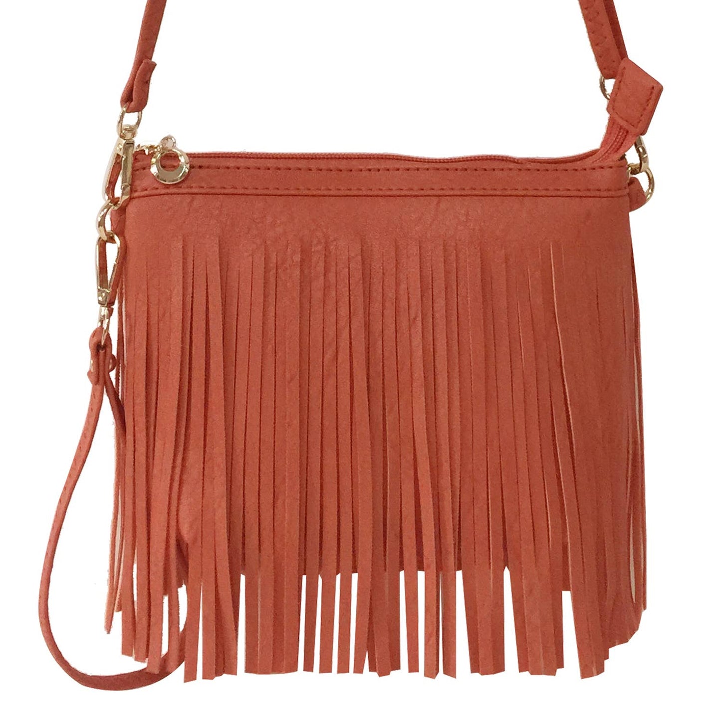 CROSSBODY FRINGE BAG: Fuchsia